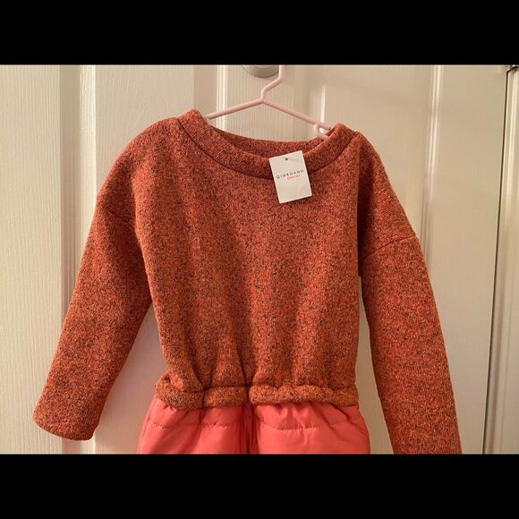 Giordano Junior Girls Georgia Peach Sweater Puffer Dress Size 120 6-7 Years NWT - Picture 2 of 9